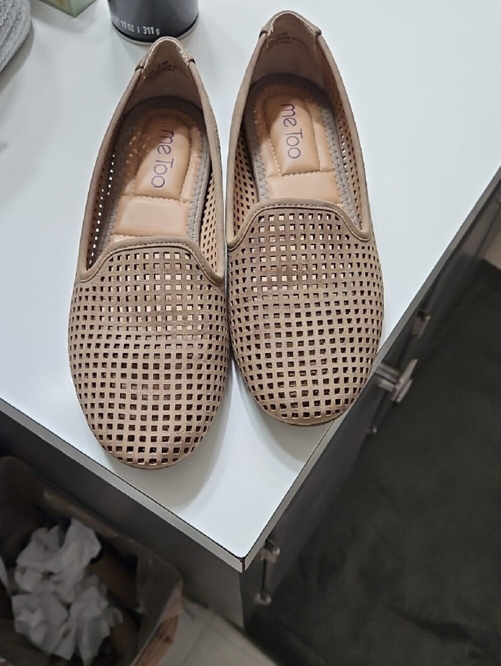 Me Too Tan Perforated Slip-On Loafers